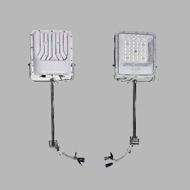 LED Light with Arm- White 50W LED Arm Flood Light - White - Image 1