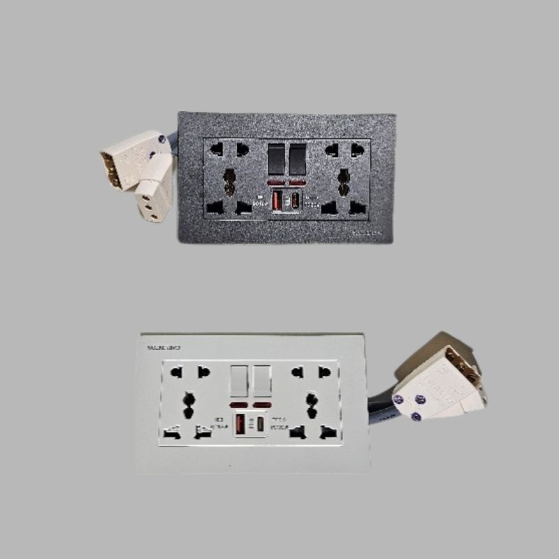 Universal power socket (grey&white) Universal Power Socket (Grey & White) - Image 1